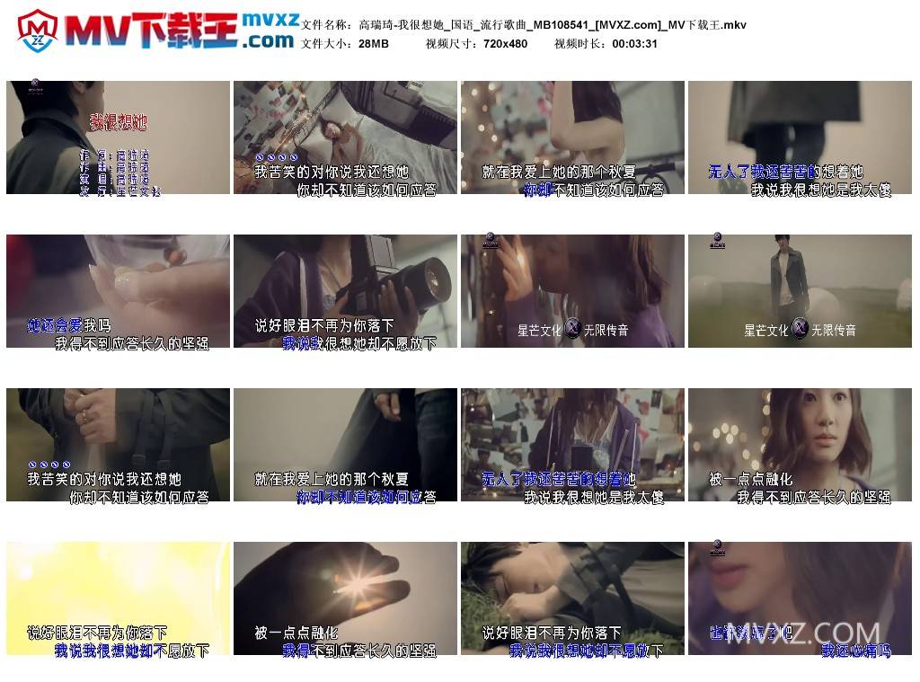 高瑞琦-我很想她_国语_流行歌曲_MB108541